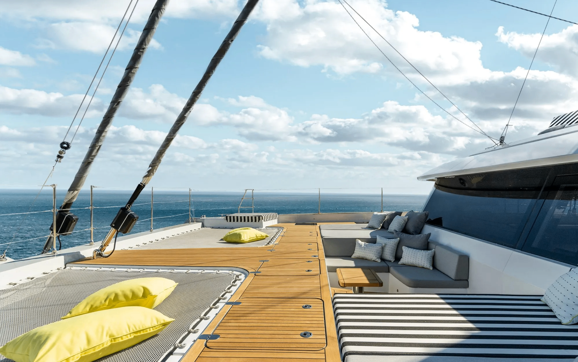 Watersports around the catamaran in turquoise water